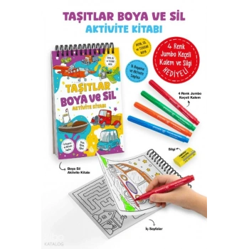 Taşıtlar - Boya ve Sil Aktivite Kitabı