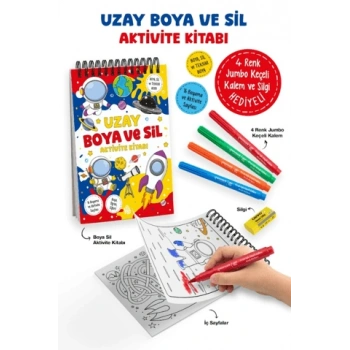 Uzay – Boya ve Sil Aktivite Kitabı / 3 Yaş +