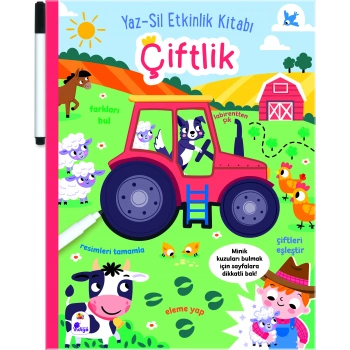 Yaz-Sil Etkinlik Kitabı – Çiftlik (Kalemli)
