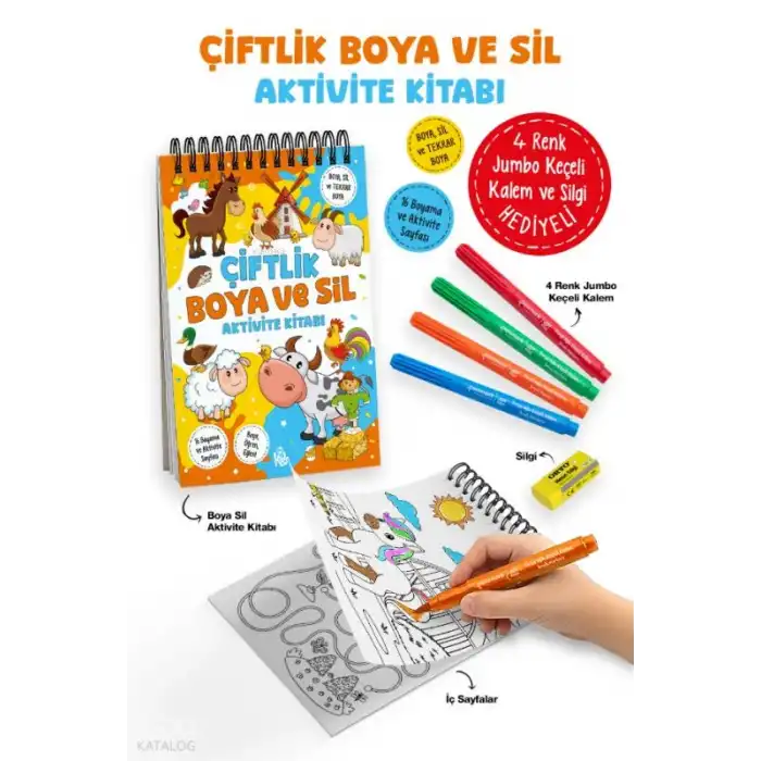 Çiftlik – Boya ve Sil Aktivite Kitabı