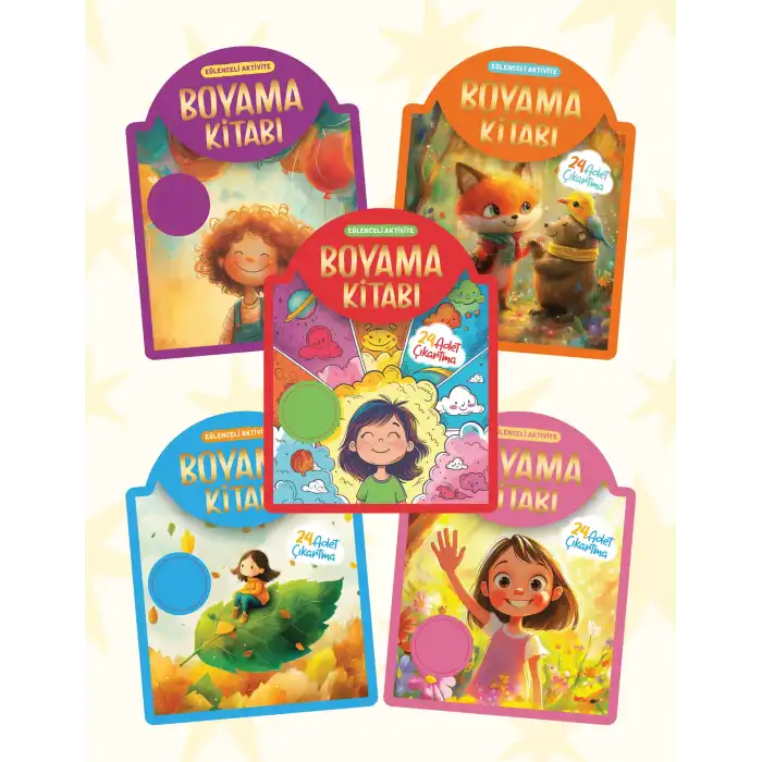 Çıkartmalı Boyama Kitabı 5li Set