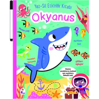 Yaz-Sil Etkinlik Kitabı – Okyanus (Kalemli)