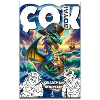 Çok Boya! Çıkartmalı Dev Boyama Kitabı-Yaratıklar