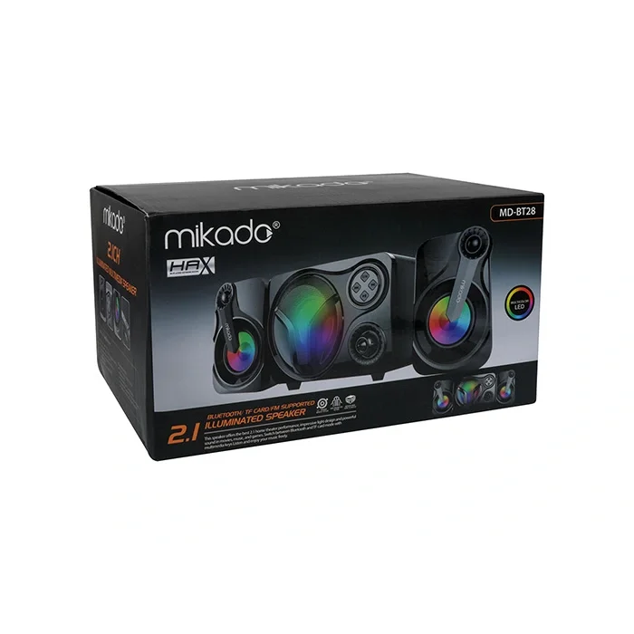 Hoparlör Ses Sistemi 2+1 Led Işıklı Bluetooth Sd Usb Fm Mikado MD-BT28