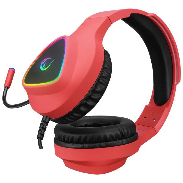 Kulaklık Mikrofonlu Oyuncu Usb 7.1 RGB Işık Rampage M7 MONCHER Kırmızı
