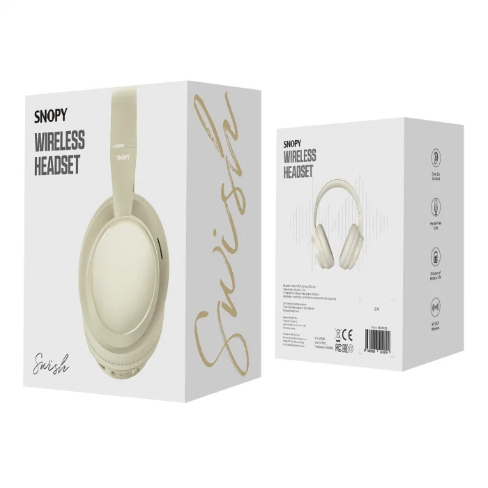 Kulaklık Bluetooth Hafıza Kart Özellikli Snopy SN-BT29 Swish Krem