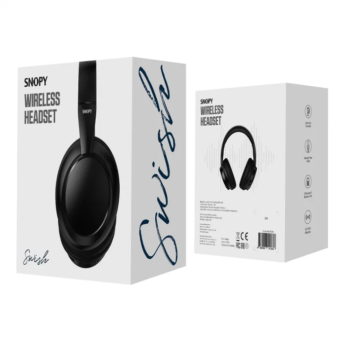 Kulaklık Bluetooth Hafıza Kart Özellikli Snopy SN-BT29 Swish Siyah