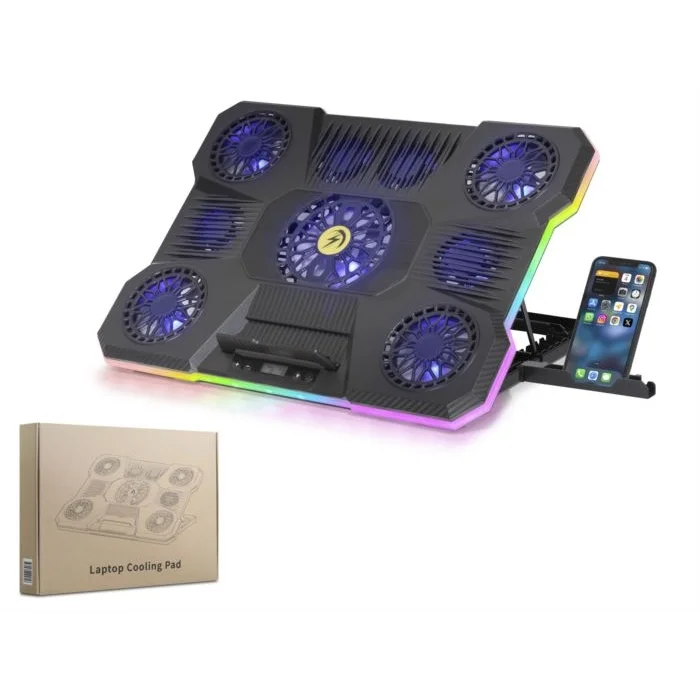 Notebook Soğutucu Oyuncu 9 Fanlı Rgb Ledli Telefon Standtlı Hadron DCXA21