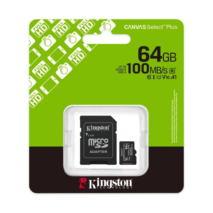 Hafıza Kartı 64 GB Canvas Select Plus Gen3 A1 100Mb/s Kingston SDCS3/64GB