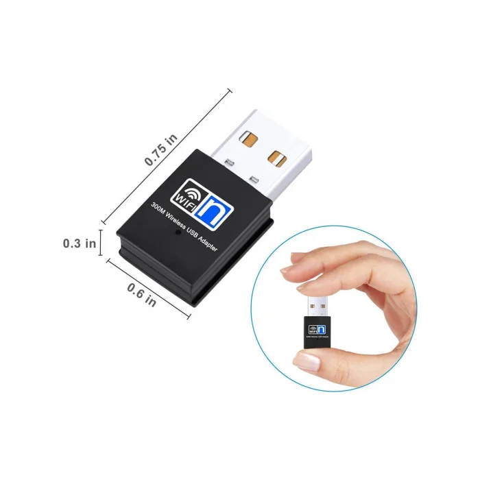 Wireless Adaptör 300Mbps Usb 2.4GHz Realtek Chip Qtop WF2235
