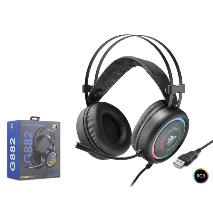 Kulaklık Mikrofonlu Oyuncu Gaming 7.1 Usb Rgb Hadron G882
