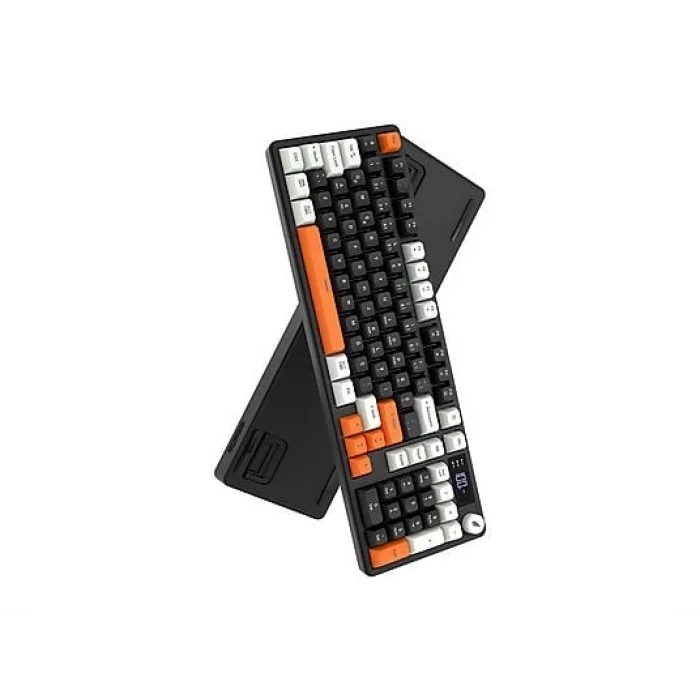 Klavye Gaming Oyuncu LCD RGB Kablosuz-Bluetooth Mekanik Torima TK-15 Siyah Turuncu