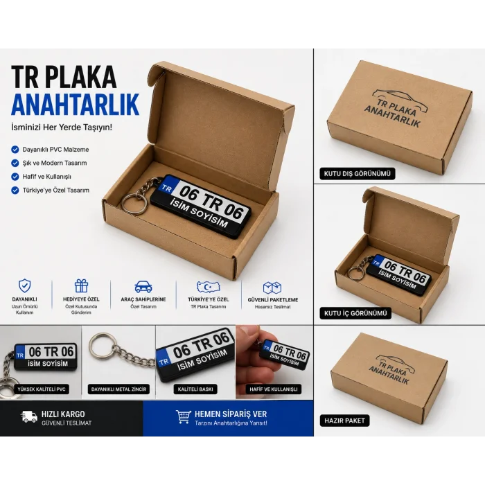 3D Anahtarlık Kişiye Özel Plaka Qtop Q-0965