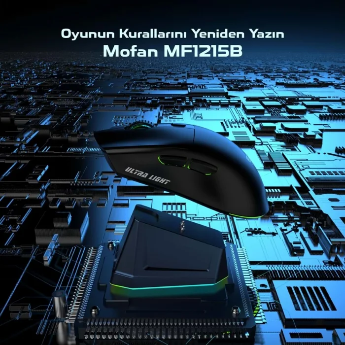 Mouse Kablosuz Gaming Oyuncu Kablosuz Gaming RGB Şarj Standlı MOFAN MF1215B Siyah