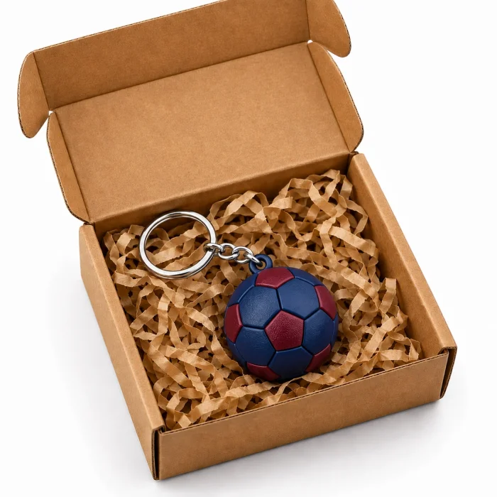 3D Anahtarlık Futbol Topu 3 Cm Kırmızı Mavi Qtop 0903