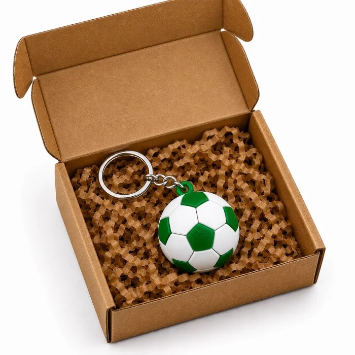 3D Anahtarlık Futbol Topu 3 Cm Yeşil Beyaz Qtop Q-0927