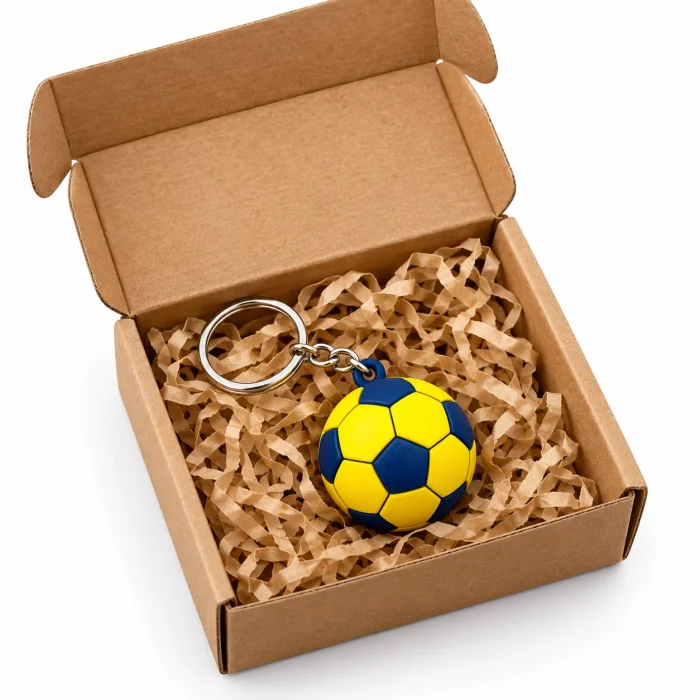 3D Anahtarlık Futbol Topu 3 Cm Sarı Lacivert Qtop Q-0941