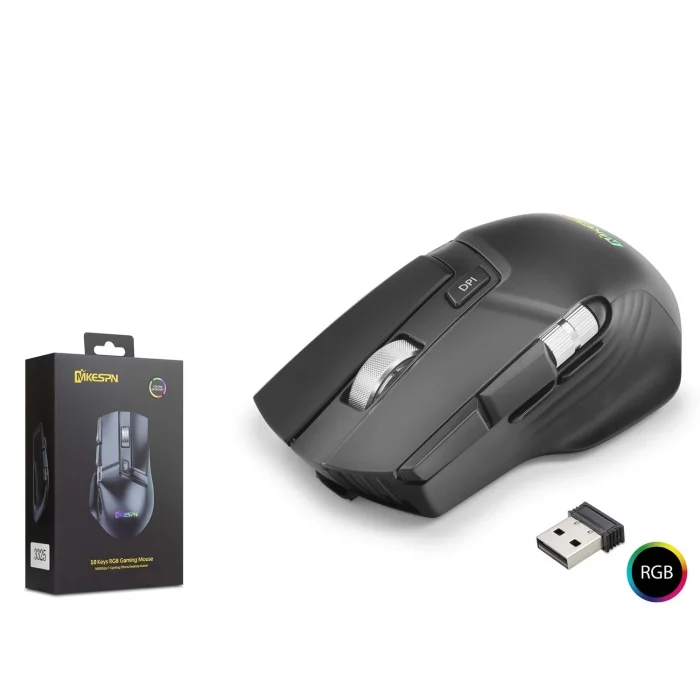 Mouse Kablosuz Bluetooth Gaming Dual Mode RGB 10000 DPI 1000 Hz 10 Tuş Makrolu MKESPN W13