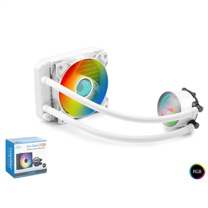 İşlemci Fanı 120 mm Tek Fanlı Sıvı Soğutma Sistemi Nodar ND2501 Beyaz