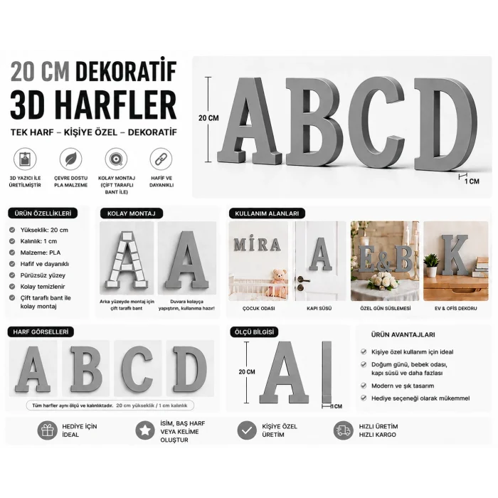 Dekoratif  -S- Harfi 20 Cm Q-1320