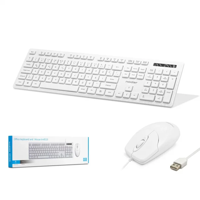 Klavye Mouse Set Multimedia Q Kablosuz Nodar KM8520 Beyaz