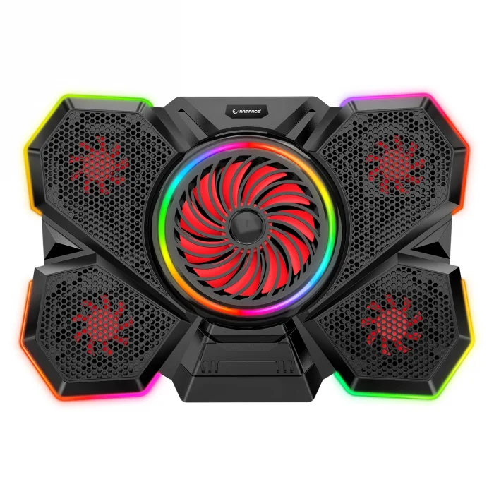 Notebook Soğutucu Ledli 5 Fanlı 15.6 -17.3 İnç Rampage S47 COOLFLOW