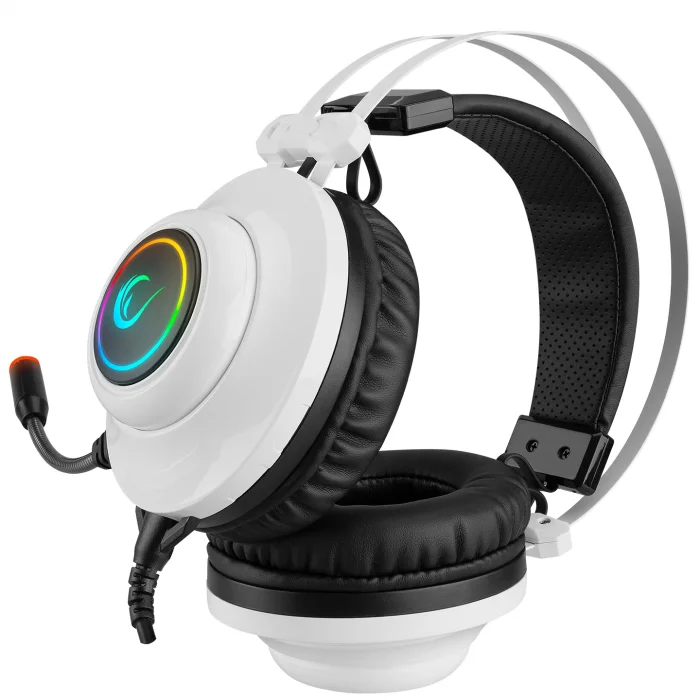 Kulaklık Mikrofonlu Oyuncu Usb 7.1 RGB Işık Rampage RM-K1 Pulsar Beyaz