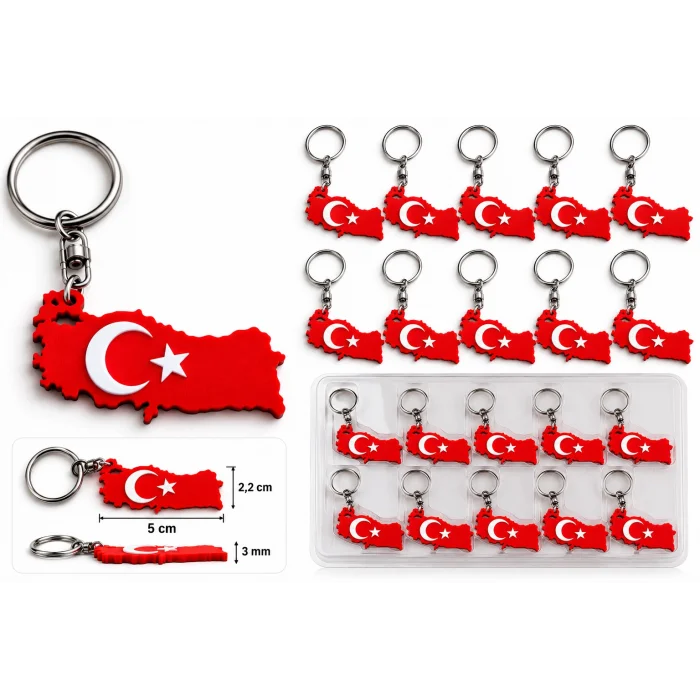 Anahtarlık Türkiye Harita 5 Cm 10 Lu Paket Qtop Q-1603