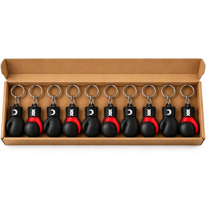Anahtarlık Boks Eldiveni 5 Cm 10 Lu Paket Siyah Qtop Q-1672