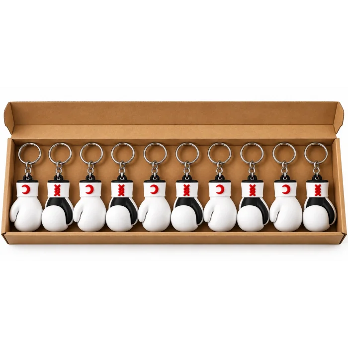 Anahtarlık Boks Eldiveni 5 Cm 10 Lu Paket Beyaz Qtop Q-1689