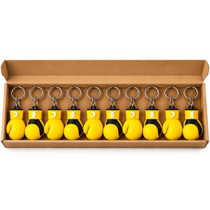 Anahtarlık Boks Eldiveni 5 Cm 10 Lu Paket Sarı Qtop Q-1696