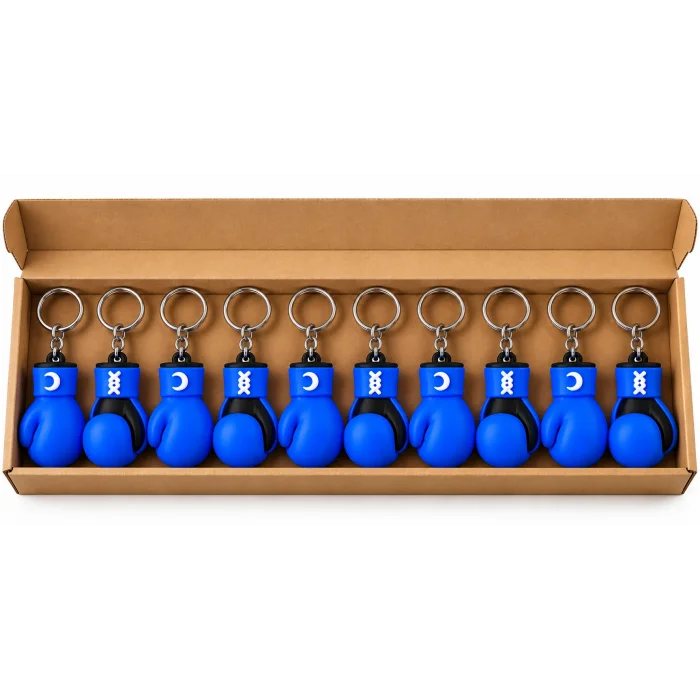 Anahtarlık Boks Eldiveni 5 Cm 10 Lu Paket Mavi Qtop Q-1702