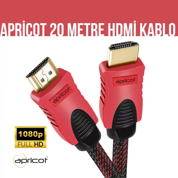 Hdmı Kablo 20 M Örgülü Apricot AP-HDK20
