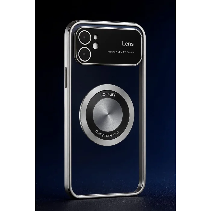 İphone 11 Kılıf Kamera Korumalı Magsafe Colourl Gümüş
