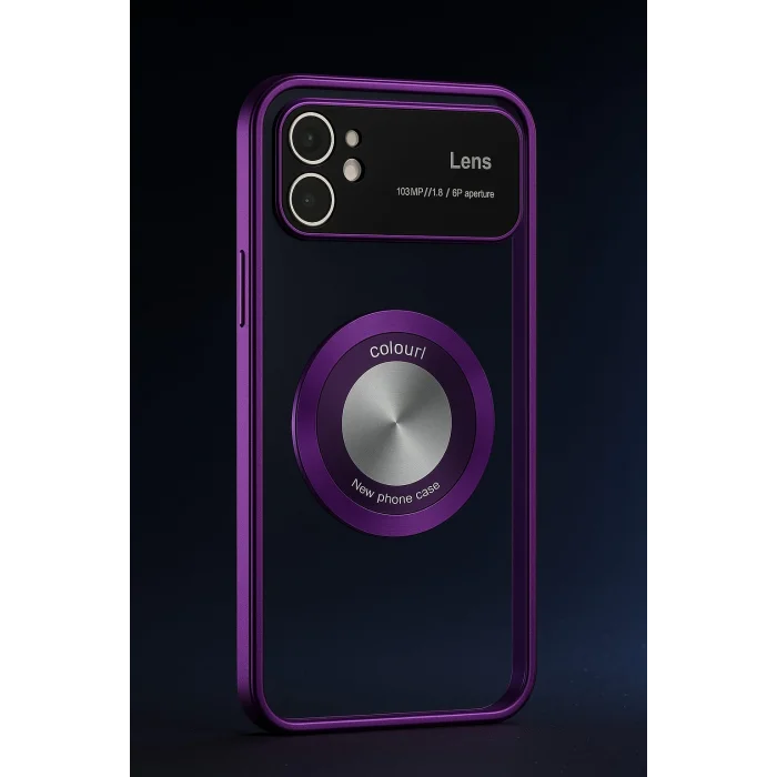 İphone 11 Kılıf Kamera Korumalı Magsafe Colourl Mor