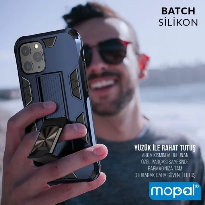 İphone 11 Pro Kılıf Standlı Yüzüklü Batch Silikon Gold