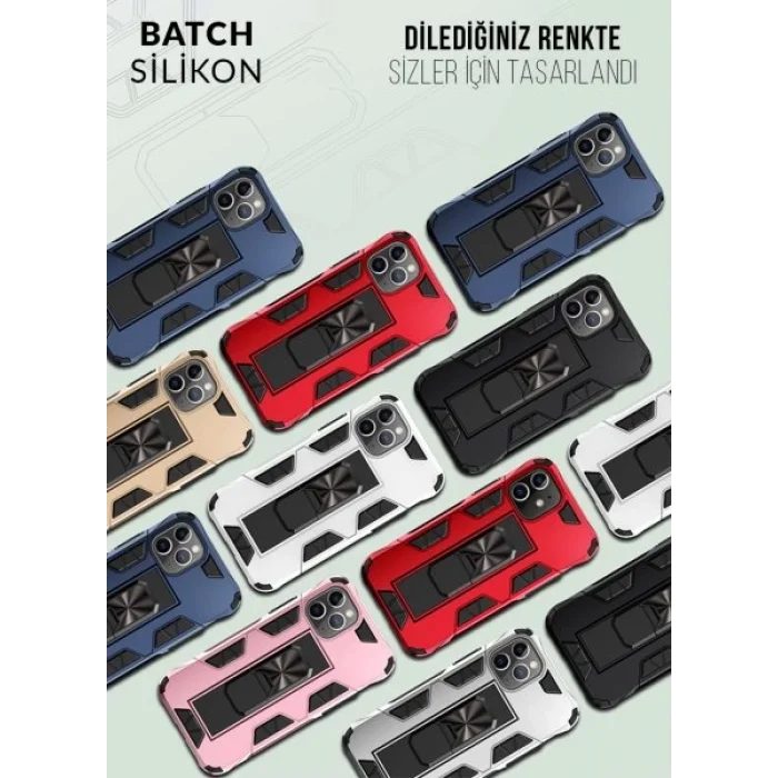 İphone 11 Pro Kılıf Standlı Yüzüklü Batch Silikon Gold