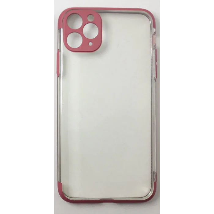 İphone 11 Pro Kılıf Şeffaf Silikon Kenarı Kırmızı