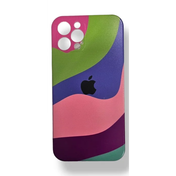 İphone 12 Pro Kılıf Logolu Lansman Gökkuşağı Açık Yeşil