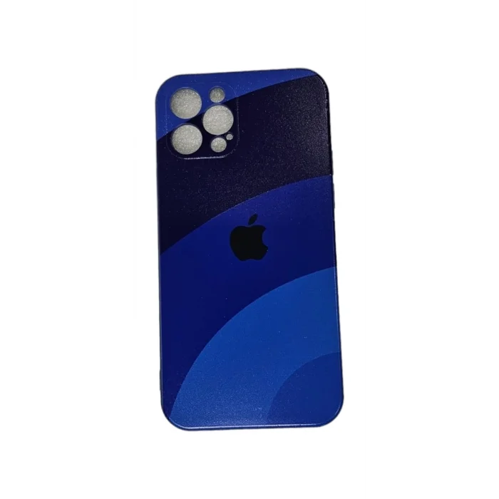 İphone 12 Pro Kılıf Logolu Lansman Gökkuşağı Mavi