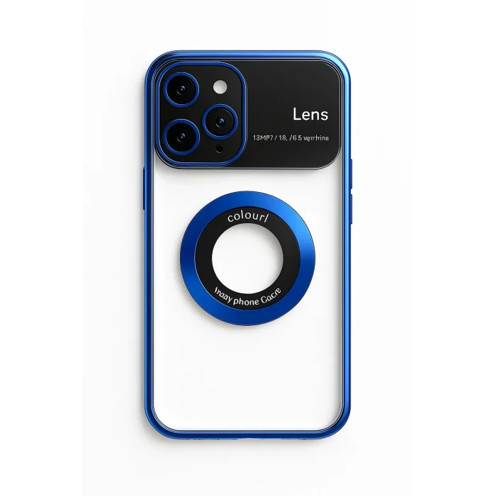 İphone 13 Pro Max Kılıf Kamera Korumalı Magsafe Colourl Mavi