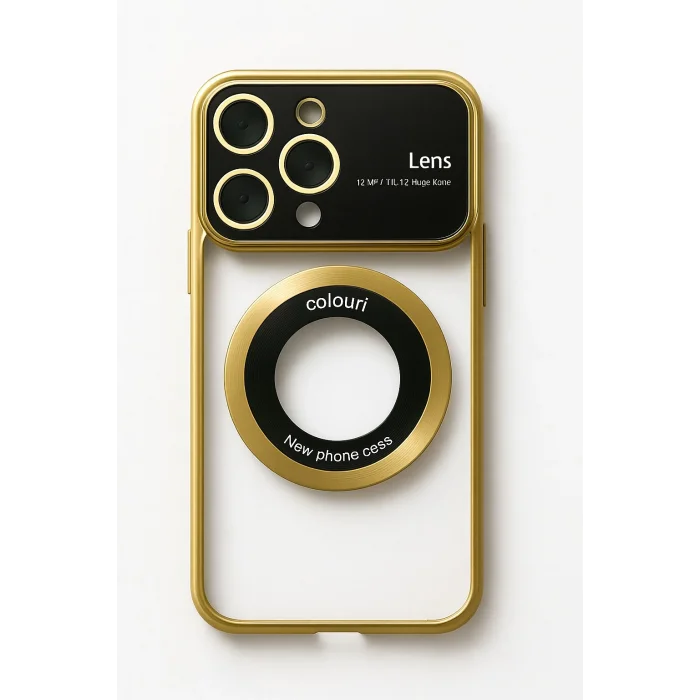 İphone 14 Pro Kılıf Kamera Korumalı Magsafe Colourl Gold
