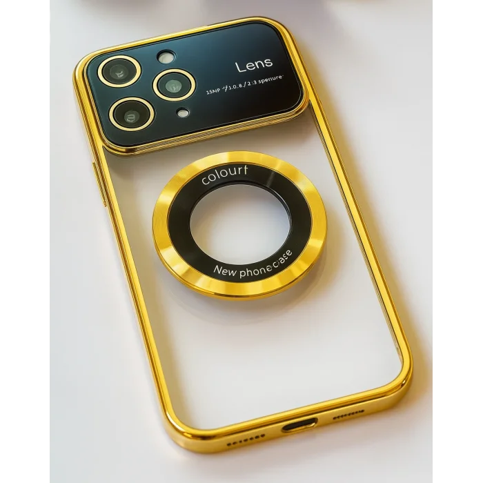 İphone 14 Pro Max Kılıf Kamera Korumalı Magsafe Colourl Gold