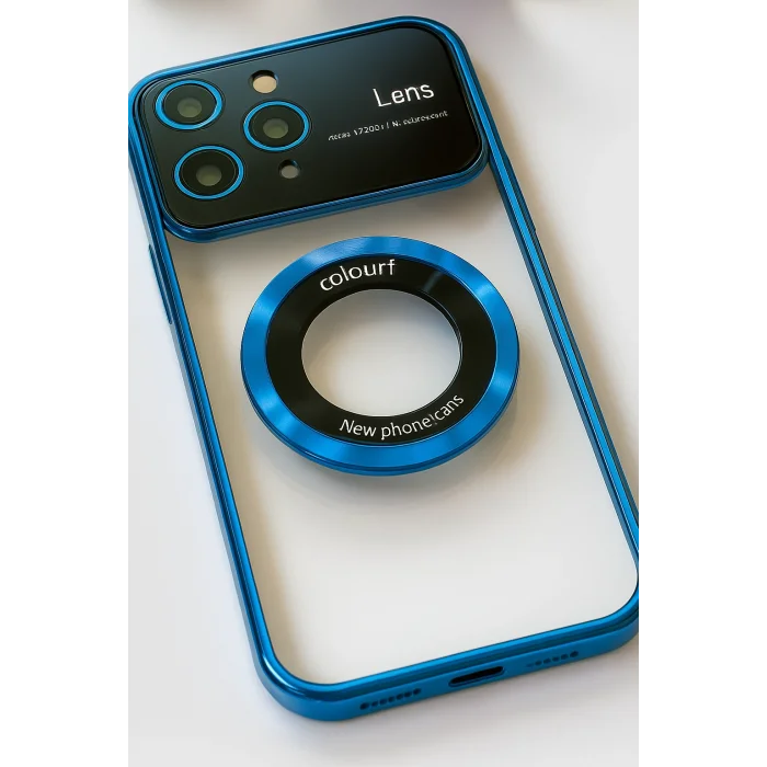 İphone 14 Pro Max Kılıf Kamera Korumalı Magsafe Colourl Mavi