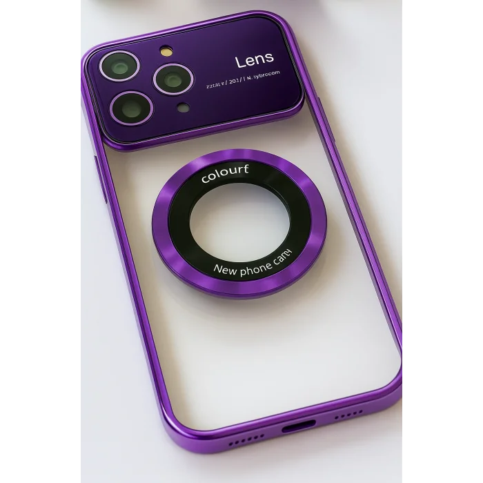 İphone 14 Pro Max Kılıf Kamera Korumalı Magsafe Colourl Mor