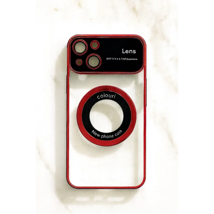 İphone 15 Kılıf Kamera Korumalı Magsafe Colourl Kırmızı