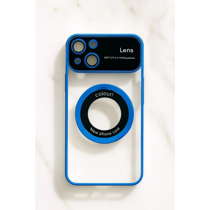 İphone 15 Kılıf Kamera Korumalı Magsafe Colourl Mavi