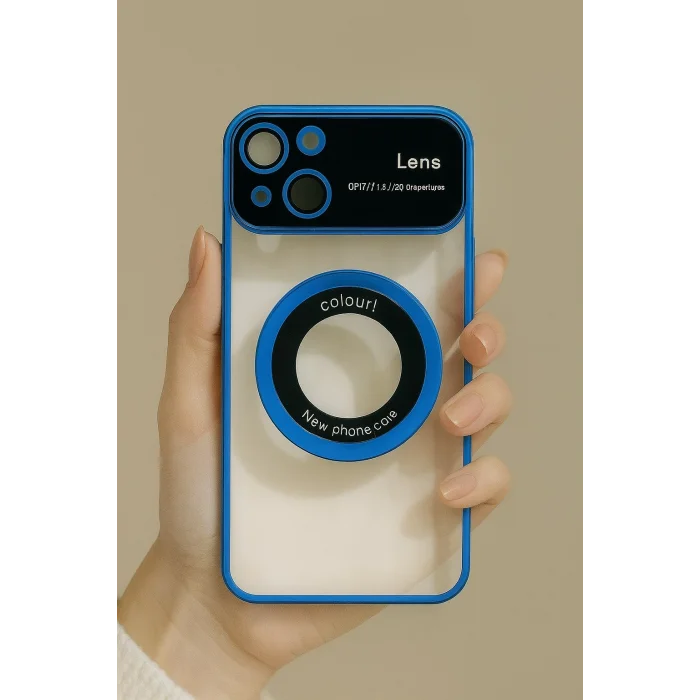 İphone 15 Kılıf Kamera Korumalı Magsafe Colourl Mavi