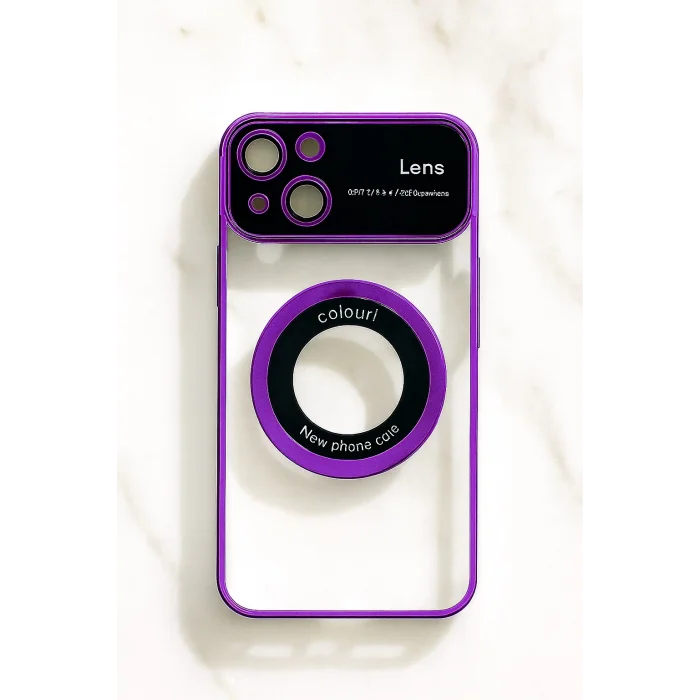 İphone 15 Kılıf Kamera Korumalı Magsafe Colourl Mor
