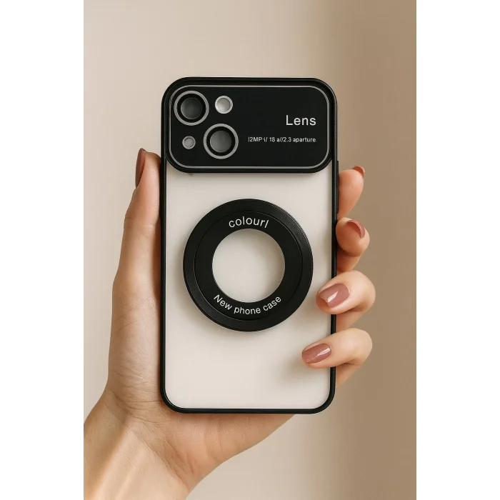İphone 15 Kılıf Kamera Korumalı Magsafe Colourl Siyah